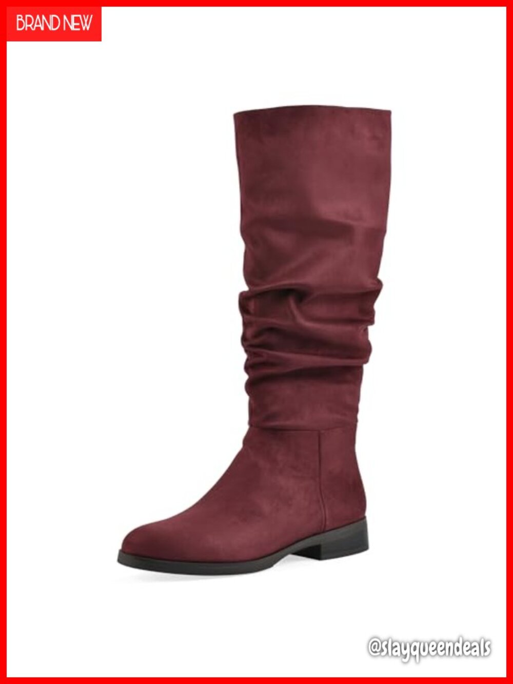 Women's Knee High Rouched Tall Shaft Boot Textile Round Toe Flat